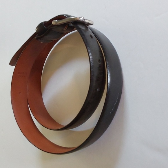 Lauren Ralph Lauren Womens Gray/ Brown Leather Belt Silver Buckle Sz.M main image 4